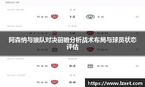 阿森纳与狼队对决前瞻分析战术布局与球员状态评估